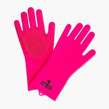 MUC-OFF RĘKAWICE DO MYCIA ROWERU Deep Scrubber Gloves Pink